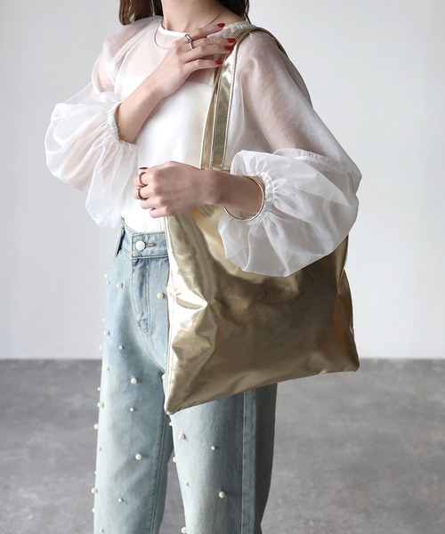 Riberry（リベリー）の「メタリックトートバッグ（トートバッグ・レディース・シルバー/ブルー/グリーン/オレンジ/ゴールド・FREE）」の22枚目の写真