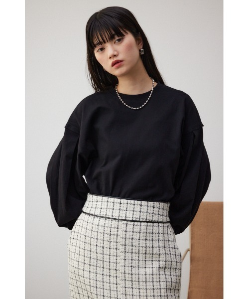 AZUL by moussy（アズールバイマウジー）の「スリーブタックロンT（Tシャツ/カットソー・レディース・ホワイト/ブルー/ブラック・FREE）」の21枚目の写真