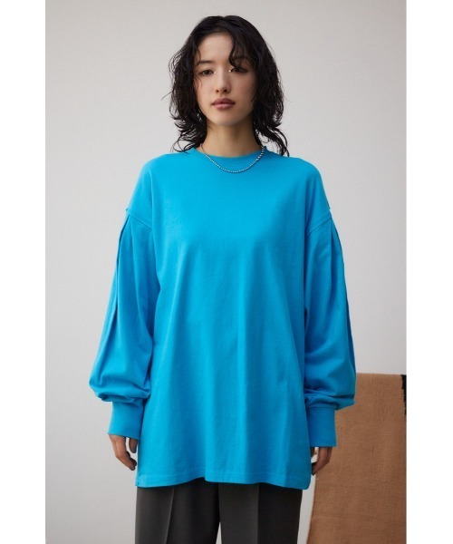 AZUL by moussy（アズールバイマウジー）の「スリーブタックロンT（Tシャツ/カットソー・レディース・ホワイト/ブルー/ブラック・FREE）」の9枚目の写真