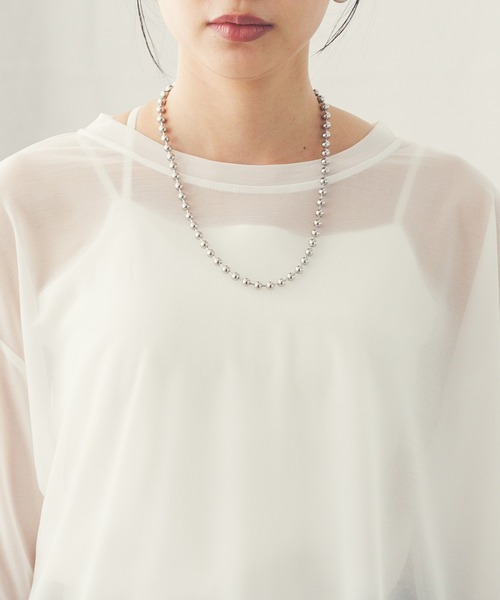 hunch(ハンチ)の「【WEB限定/別注】シアー 半袖Tシャツ(Tシャツ/カットソー・レディース・ブラック/ダークオリーブ/ホワイト・FREE)」の6枚目の写真