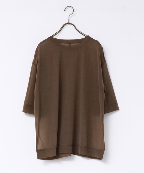 hunch(ハンチ)の「【WEB限定/別注】シアー 半袖Tシャツ(Tシャツ/カットソー・レディース・ブラック/ダークオリーブ/ホワイト・FREE)」の19枚目の写真