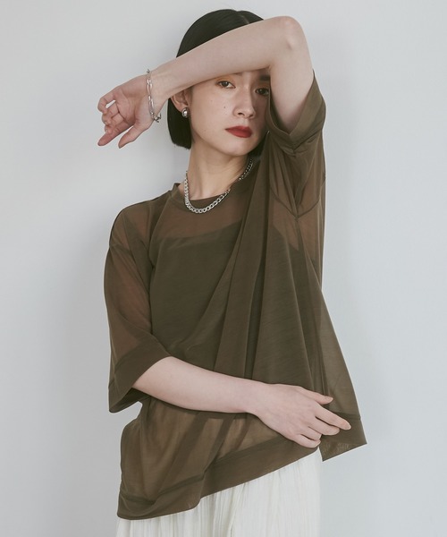 もなーち セール】【WEB限定/別注】シアー 半袖Tシャツ（Tシャツ