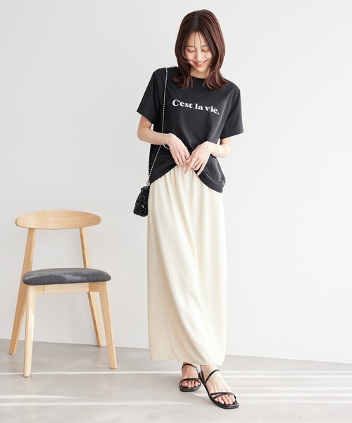 セール】イレギュラープリーツ微光沢スカート（スカート）｜ROPE