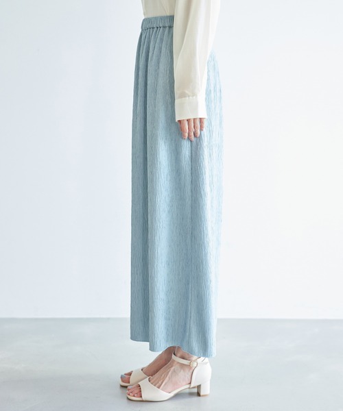 ROPE' PICNIC（ロペピクニック）の「イレギュラープリーツ微光沢スカート（スカート・レディース・ブラック/ベージュ系その他/サックスブルー・38/36）」の13枚目の写真