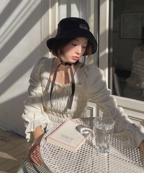 RUBY AND YOU(ルビーアンドユー)の「ジャガードシャーリングカットソー(Tシャツ/カットソー・レディース・ピンク系その他/アイボリー系・FREE)」の10枚目の写真