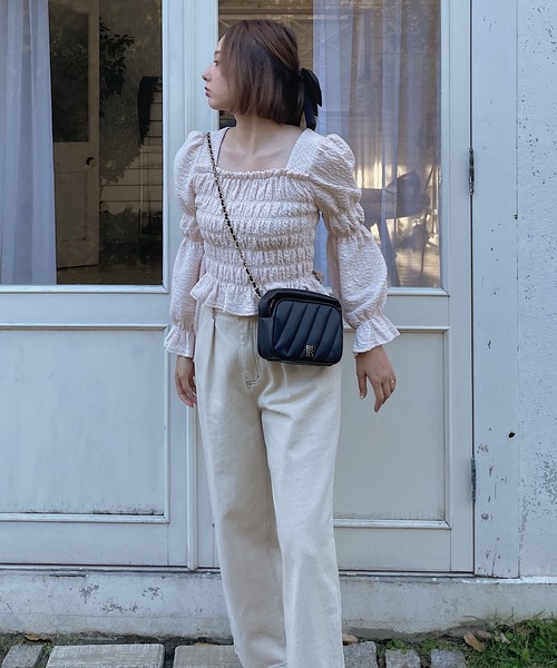 RUBY AND YOU(ルビーアンドユー)の「ジャガードシャーリングカットソー(Tシャツ/カットソー・レディース・ピンク系その他/アイボリー系・FREE)」の15枚目の写真