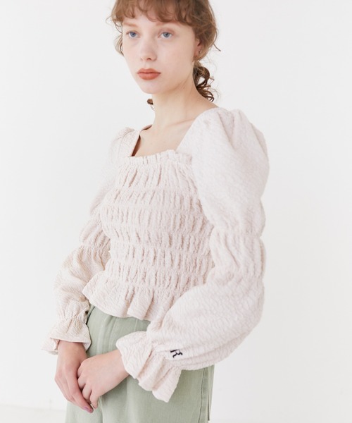 RUBY AND YOU(ルビーアンドユー)の「ジャガードシャーリングカットソー(Tシャツ/カットソー・レディース・ピンク系その他/アイボリー系・FREE)」の21枚目の写真