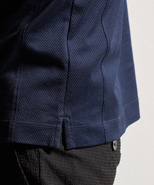 HIDEAWAYS NICOLE(ハイダウェイニコル)の「バーズアイシルケットイタリアンカラーポロシャツ(ポロシャツ・メンズ・ネイビー/ホワイト×ブラック/ブラック×ホワイト・XX-LARGE/X-LARGE/LARGE/MEDIUM)」の9枚目の写真