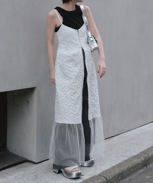 ジャガードジップフレアワンピース