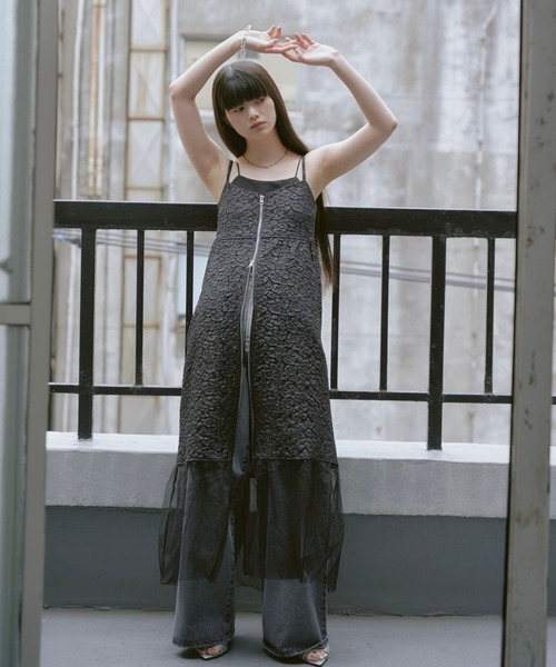 RAY CASSIN（レイカズン）の「ジャガードジップフレアワンピース（ワンピース・レディース・ブラック/ブルー/ホワイト・FREE）」の8枚目の写真