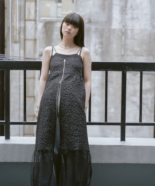 RAY CASSIN（レイカズン）の「ジャガードジップフレアワンピース（ワンピース・レディース・ブラック/ブルー/ホワイト・FREE）」の9枚目の写真