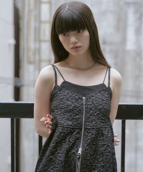 RAY CASSIN（レイカズン）の「ジャガードジップフレアワンピース（ワンピース・レディース・ブラック/ブルー/ホワイト・FREE）」の7枚目の写真