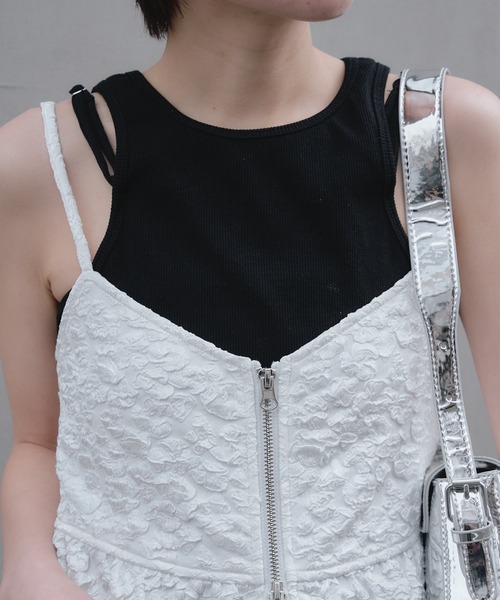 RAY CASSIN（レイカズン）の「ジャガードジップフレアワンピース（ワンピース・レディース・ブラック/ブルー/ホワイト・FREE）」の14枚目の写真