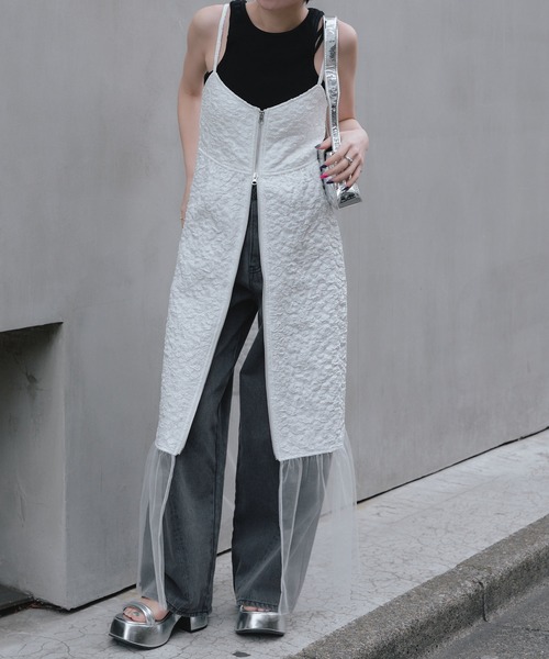 RAY CASSIN（レイカズン）の「ジャガードジップフレアワンピース（ワンピース・レディース・ブラック/ブルー/ホワイト・FREE）」の12枚目の写真