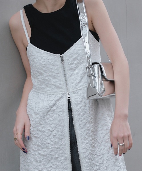 RAY CASSIN（レイカズン）の「ジャガードジップフレアワンピース（ワンピース・レディース・ブラック/ブルー/ホワイト・FREE）」の13枚目の写真