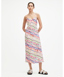 ALLSAINTS | BRYONY RAINBOW PRINT MIDI SLIP DRESS | BRYONY レインボー プリント ミディ スリップ ドレス・ワンピース(ワンピース)