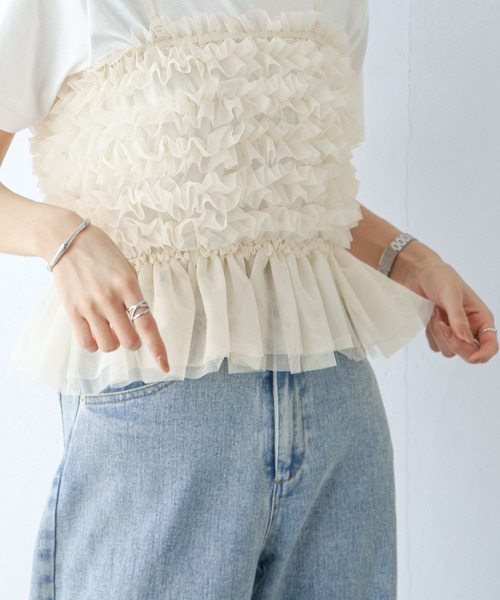 Chillfar（チルファー）の「チュールキャミソール（キャミソール・レディース・ブラック/グレー/ホワイト・FREE）」の7枚目の写真