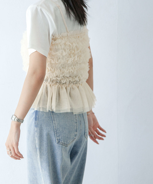 Chillfar（チルファー）の「チュールキャミソール（キャミソール・レディース・ブラック/グレー/ホワイト・FREE）」の9枚目の写真