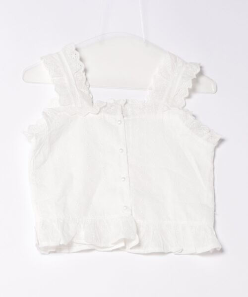 Mayree（メイリー）の「【Mayree】コットンフリルキャミ（Tシャツ/カットソー・レディース・パープル/ホワイト・SMALL/MEDIUM/LARGE/X-LARGE）」の6枚目の写真