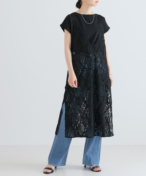 美品★URBAN RESEARCH ネイビー レースワンピース URBAN RESEARCH DOORS（アーバンリサーチドアーズ）の「ALL