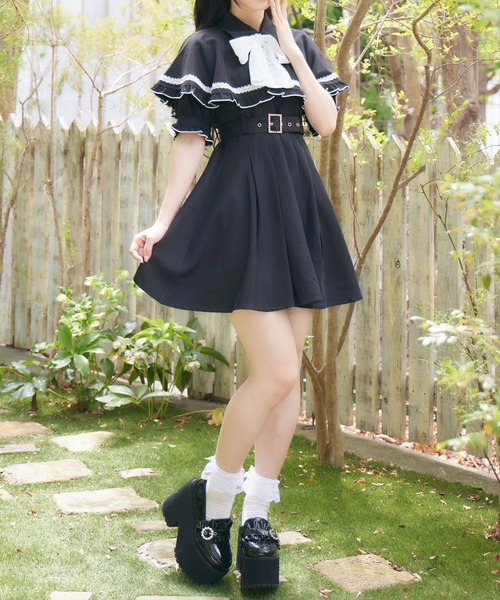 ROJITA ロジータ　ケープワンピース ロジータ ROJITA ケープワンピース （ブラック） -靴
