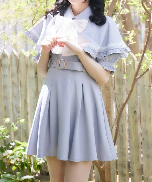 ROJITA（ロジータ）の「ケープワンピース（ワンピース・レディース・アイボリー/サックスブルー/ブラック・FREE）」の9枚目の写真