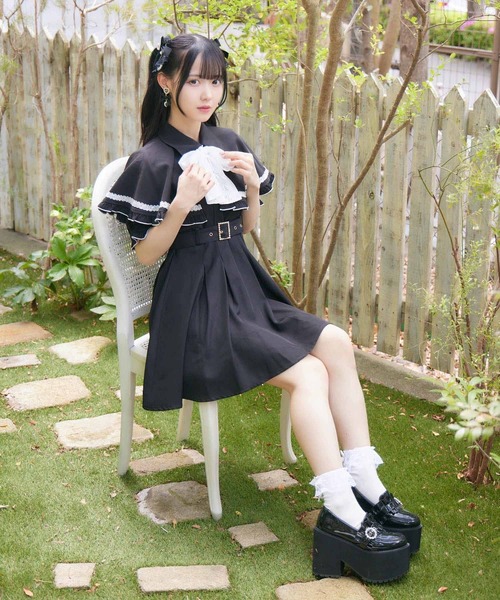 ROJITA（ロジータ）の「ケープワンピース（ワンピース・レディース・アイボリー/サックスブルー/ブラック・FREE）」の7枚目の写真