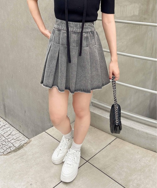 INGNI(イング)の「デニムプリーツスカート(スカート・レディース・ライトグレー/ブルー系その他3・FREE)」の1枚目の写真