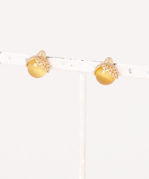 カヤ(カヤ)の「【カヤ】七宝ほたるピアス(ピアス(両耳用)・レディース・ゴールド×ブラウン/ゴールド/シルバー・FREE)」の1枚目の写真