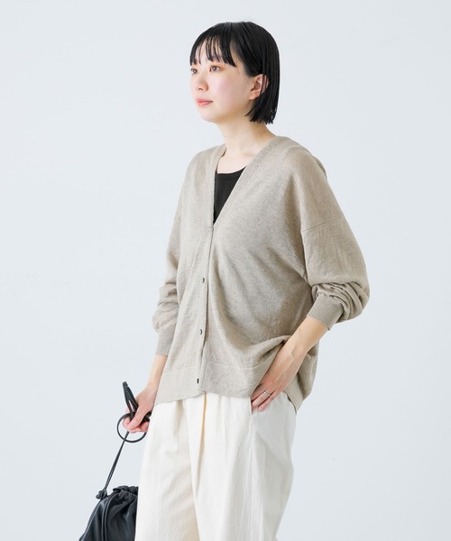 かぐれ(カグレ)の「リネンニットカーディガン(カーディガン/ボレロ・レディース・ライトベージュ/ブラック/ナチュラル・FREE)」の18枚目の写真