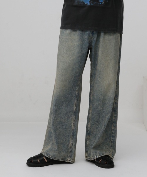 RAGEBLUE（レイジブルー）の「10オンス/ヴィンテージライクデニム/セミワイドフレアパンツ（デニムパンツ・メンズ・ブルー/グレー・LARGE/MEDIUM/SMALL）」の9枚目の写真