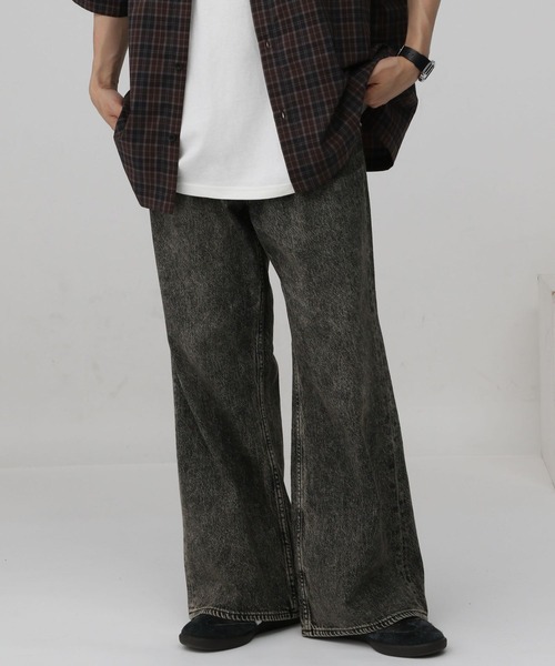 spielio ヴィンテージライクワイドフレア合皮パンツ Spielio】vintage like wide flare pants/ヴィンテージライク