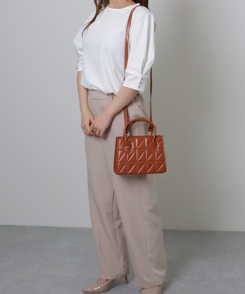 Lace Ladies（レースレディース）の「2WAY ステッチ スクエア ショルダーバッグ（ショルダーバッグ・レディース・ブラック/ベージュ/ホワイト/ブラウン・FREE）」の12枚目の写真