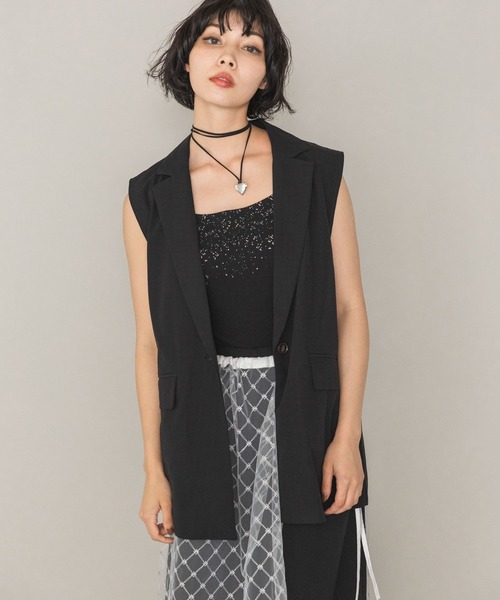 PAGEBOY(ページボーイ)の「ピケミドルジレ(ベスト・レディース・ブラック/グレー/ベージュ・FREE)」の7枚目の写真