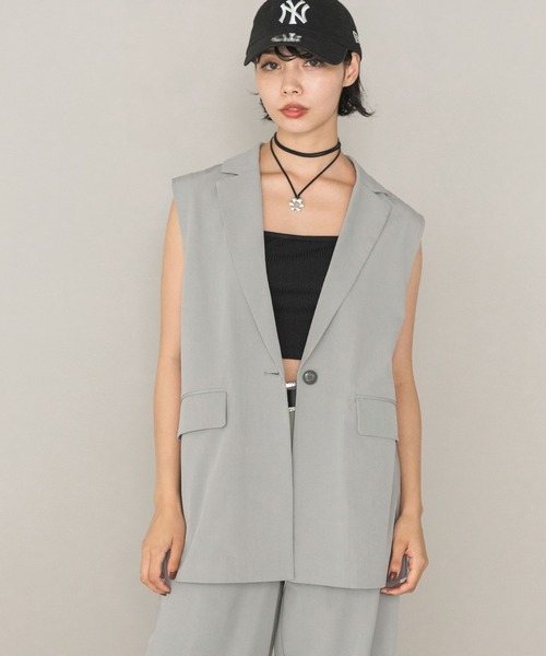 PAGEBOY(ページボーイ)の「ピケミドルジレ(ベスト・レディース・ブラック/グレー/ベージュ・FREE)」の12枚目の写真