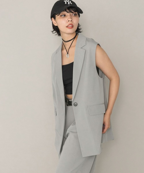 PAGEBOY(ページボーイ)の「ピケミドルジレ(ベスト・レディース・ブラック/グレー/ベージュ・FREE)」の14枚目の写真