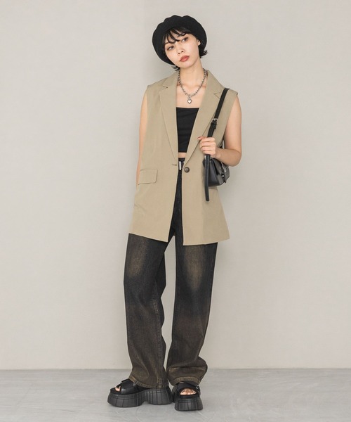 PAGEBOY(ページボーイ)の「ピケミドルジレ(ベスト・レディース・ブラック/グレー/ベージュ・FREE)」の16枚目の写真