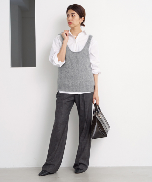 IENA fluffyファー ニットタンク グレー IENA（イエナ）の「fluffyファー ニットタンク（ベスト）」 - WEAR