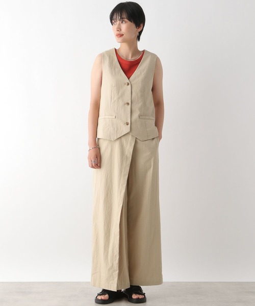 LEPSIM（レプシィム）の「リネン混ラップパンツ　124123（その他パンツ・レディース・チャコールグレー/アイボリー/カーキブラウン・FREE）」の16枚目の写真