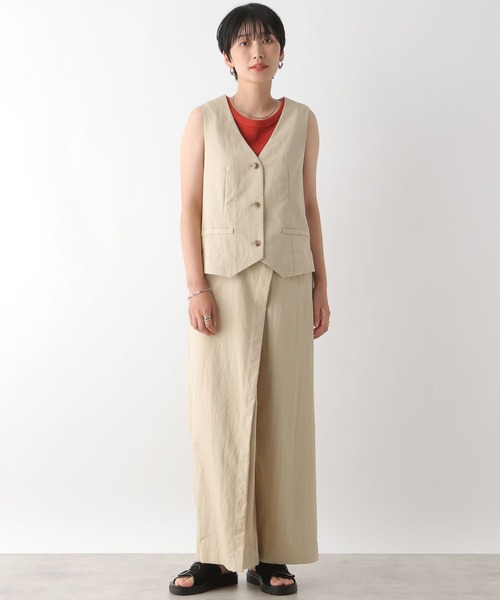 LEPSIM（レプシィム）の「リネン混ラップパンツ　124123（その他パンツ・レディース・チャコールグレー/アイボリー/カーキブラウン・FREE）」の18枚目の写真