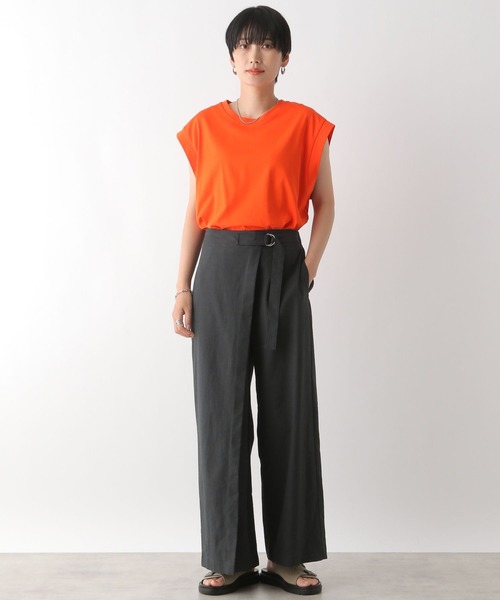 LEPSIM（レプシィム）の「リネン混ラップパンツ　124123（その他パンツ・レディース・チャコールグレー/アイボリー/カーキブラウン・FREE）」の21枚目の写真