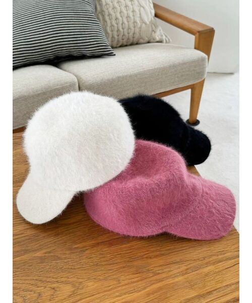 MERCURYDUO（マーキュリーデュオ）の「シャギーCAP（キャップ・レディース・ブラック/ホワイト/ローズ・FREE）」の4枚目の写真