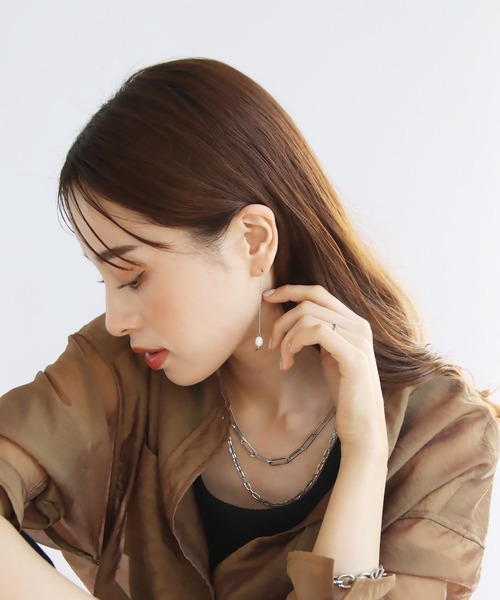 abaskdesign（アバスクデザイン）の「金属アレルギー対応 淡水パールロングピアス（ピアス（両耳用）・レディース・シルバー/ゴールド・FREE）」の9枚目の写真