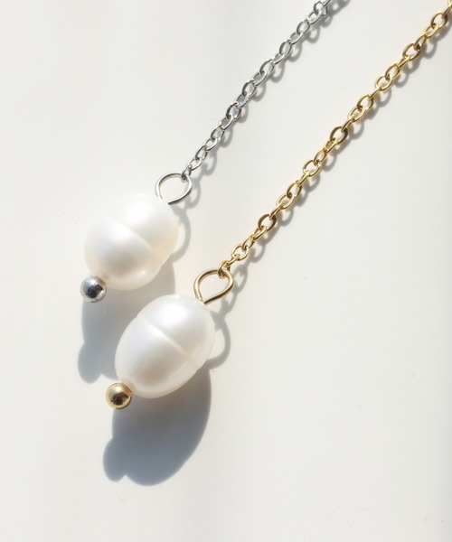 abaskdesign（アバスクデザイン）の「金属アレルギー対応 淡水パールロングピアス（ピアス（両耳用）・レディース・シルバー/ゴールド・FREE）」の12枚目の写真