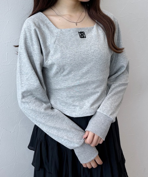 Heather(ヘザー)の「ヘムデザインロゴ裏毛スウェット 144356(スウェット・レディース・チャコールグレー/グレー/オートミール・FREE)」の2枚目の写真