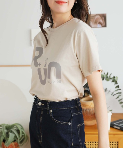 Girly Doll(ガーリードール)の「オリジナルプリントRUNTシャツ(Tシャツ/カットソー・レディース・ピンク/ベージュ/ダークグレー・F)」の8枚目の写真