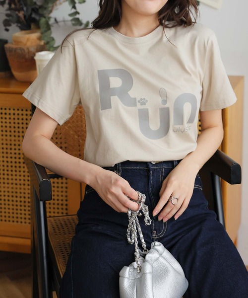 Girly Doll(ガーリードール)の「オリジナルプリントRUNTシャツ(Tシャツ/カットソー・レディース・ピンク/ベージュ/ダークグレー・F)」の9枚目の写真