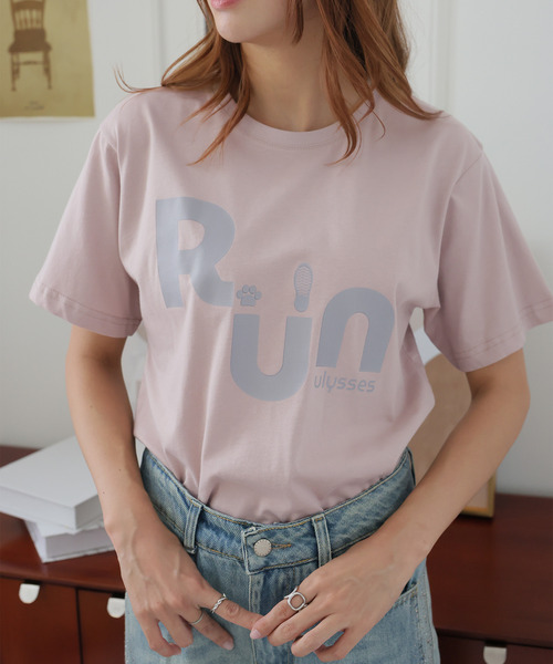 Girly Doll(ガーリードール)の「オリジナルプリントRUNTシャツ(Tシャツ/カットソー・レディース・ピンク/ベージュ/ダークグレー・F)」の16枚目の写真