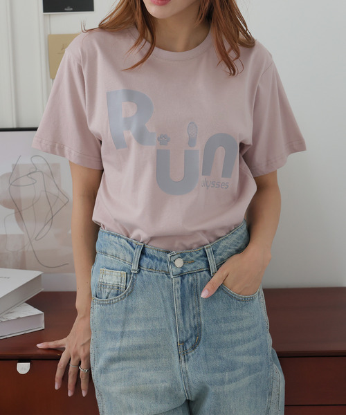 Girly Doll(ガーリードール)の「オリジナルプリントRUNTシャツ(Tシャツ/カットソー・レディース・ピンク/ベージュ/ダークグレー・F)」の18枚目の写真