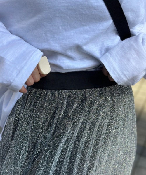 deux amour（ドゥーザムール）の「ラメプリーツスカート（Tシャツ/カットソー・レディース・シルバー/グレー/ピンク・FREE）」の8枚目の写真